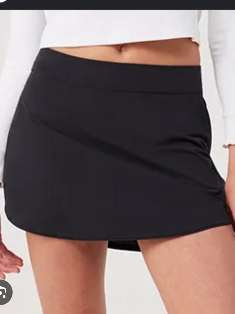 Outdoor Voices Black Round Hem Mini Skort
